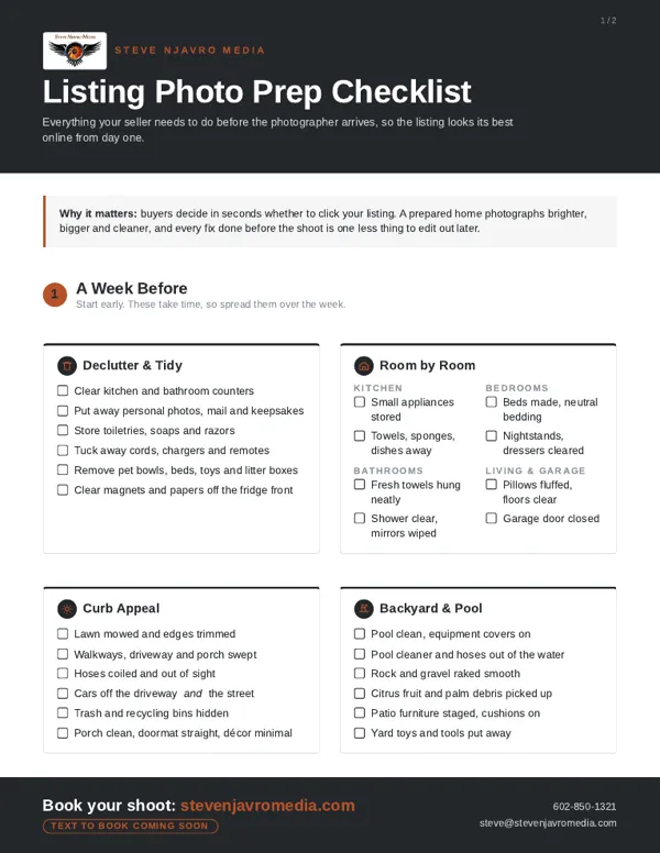 Listing Photo Prep Checklist cover